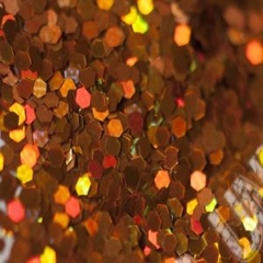Glitter Hexagonal Pequeno Laranja Holográfico