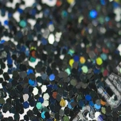 Glitter Hexagonal Pequeno Preto Holográfico