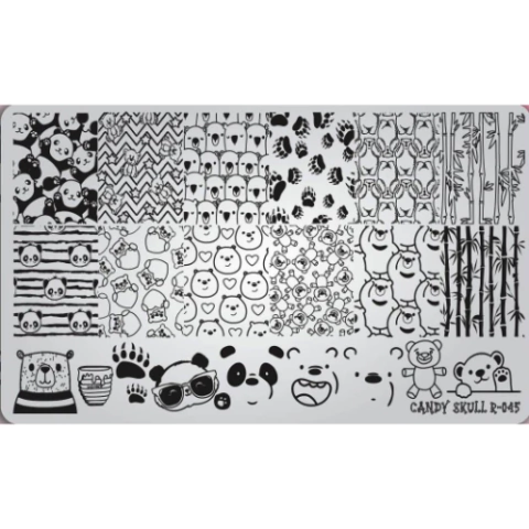 Placa R45 (Candy Skull) Panda, Ursinhos