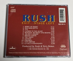 Rush – Exit...Stage Left - Cd 1993 - Neves Records