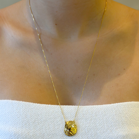 Colar longo organico - ouro18k - comprar online