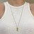 Colar Plaquinha Personalizado Dourado 60cm - comprar online