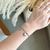 Pulseira elo com pingentes coração - aço inoxidavel - comprar online