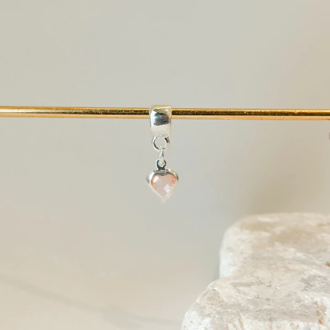 Berloque coração rosa - prata925 - comprar online