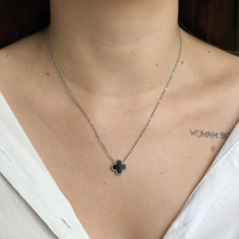 Colar Clássico Trevo - aço inoxidável - comprar online