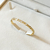 Bracelete cravejado geometrico aberto - ouro18K - USE MALLU - SEMI JÓIA 