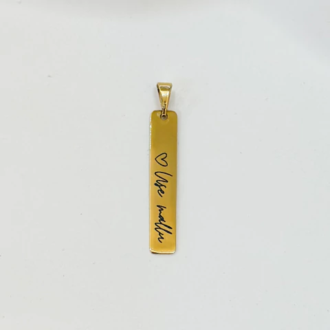 Pingente Plaquinha Fina Personalizado - ouro18k - comprar online