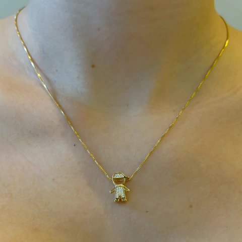 Colar filhos ou pingente clássico microzirconia (produtos com variação) - ouro18k - comprar online