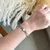 Bracelete elos com trevo branco - aço inoxidável - USE MALLU - SEMI JÓIA 