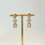 Brinco tres cristais - ouro18k - USE MALLU - SEMI JÓIA 