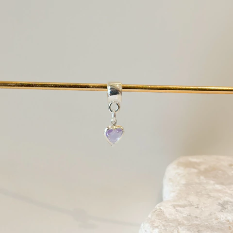 Berloque coração lilas - prata925 - comprar online