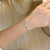 Pulseira cravejada e madre pérola - ouro branco - comprar online