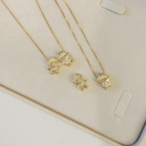 Colar filhos ou pingente clássico microzirconia new (produtos com variação) - ouro18k - comprar online