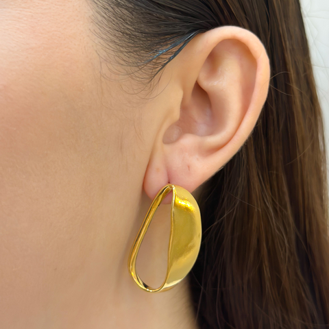 Brinco vazado longo - ouro18k - comprar online