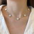 Colar 5 trevos branco jard - aço inoxidavel ouro18k