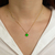 Colar trevo verde - ouro18k - comprar online