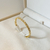 Bracelete cravejado geometrico aberto - ouro18K - loja online