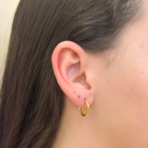 Brinco argola básica G - aço inoxidável Dourado - comprar online