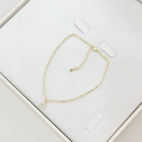 Tornozeleira trevo micro zircônias - ouro18k - comprar online