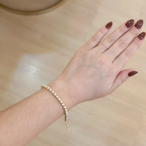 Pulseira pérola elegance - ouro18k - comprar online