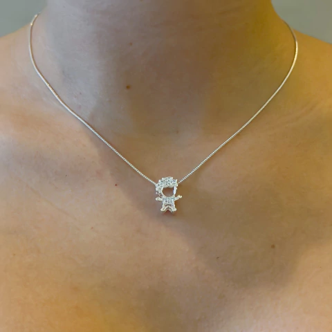Colar filhos ou pingente clássico microzirconia new (produtos com variação) - prata925 - comprar online