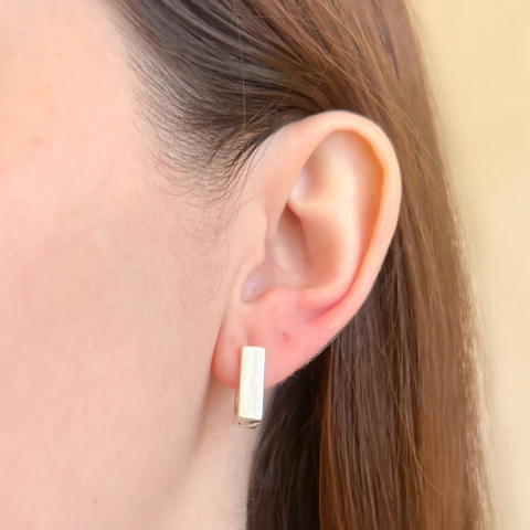 Brinco Argola Quadrada M - Prata 925 - comprar online