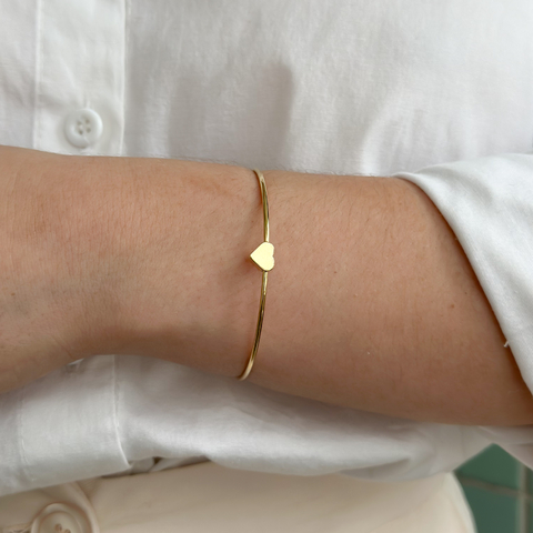 Bracelete coração delicado - ouro18k - comprar online