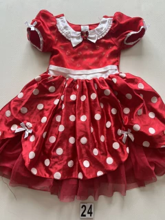 FANTASIA MINNIE MOUSE DISNEY STORE , TEM UNS DESFIADOS NA SAIA E O GLITTER ESTA SAINDO 145 CM