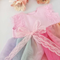 Vestido de Boneca - Vestido arco- íris - boneca de pano - boneca baby alive - Bonecas decorativas e para brincar do Ale Fernandes Atelier