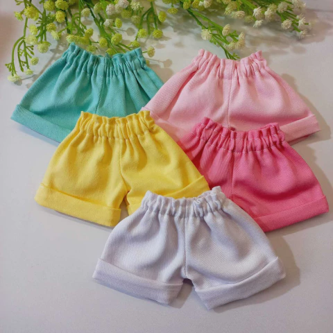 Bermuda de boneca - Bermudinha Color - Roupa de boneca - boneca de pano - boneca baby alive