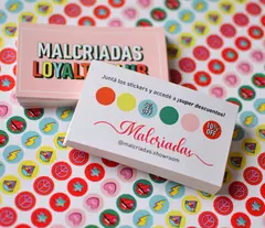 Tarjetas de fidelidad + 2 planchas de Stickers mini para completar los espacios x 120 U.