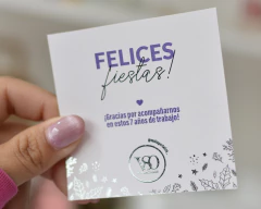 Tarjetas Agradecimiento para navidad (7,5x7,5 cm) Frente con Hot Stamping Frente x 96 U. - - comprar online