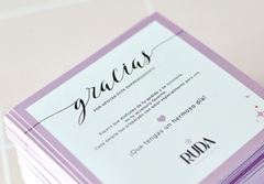 Tarjetas de Agradecimiento / Envios (7,5x7,5 cm) Frente x 250 U. - - tienda online