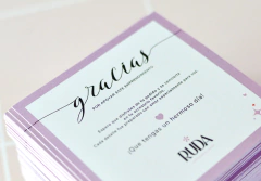 Tarjetas de Agradecimiento / Envios (7,5x7,5 cm) Frente x 250 U. - - tienda online