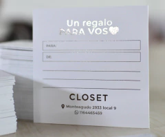 Tarjetas Agradecimiento para navidad (7,5x7,5 cm) Frente con Hot Stamping Frente x 96 U. - en internet