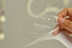 Plancha de vinilo TRANSPARENTE impreso con tinta BLANCA