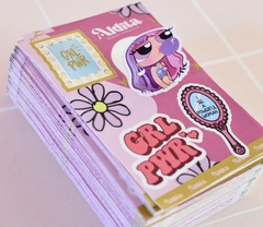Mini planchas de stickers calados. Ideal para regalar a tus clientes! (6,2x9,4 cm) x 80 U. -