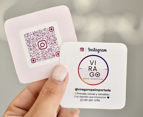 Tarjetas personales cuadradas Instagram (6x6 cm) Frente y Dorso x 200 u.