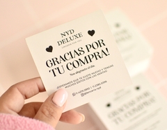 Tarjetas de Agradecimiento / Envios (7,5x7,5 cm) Frente x 250 U. - en internet