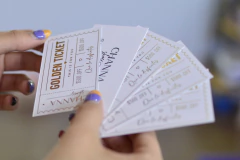 Golden tickets frente y dorso 9x5 Cm con Hot stamping metalizado x120 U. - tienda online