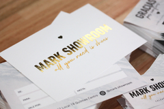 Gift card impresas Frente y Dorso (10x15)+ Hot Stamping frente x50 U. - Imagine Soluciones Graficas