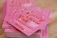 Tarjetas Agradecimiento /envios (7,5x7,5 cm) Frente con laminado glitter Frente x 96 U. - Imagine Soluciones Graficas