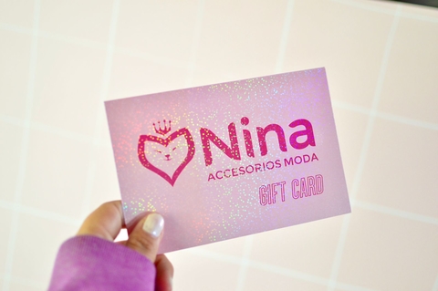 Gift card impresas frente y dorso (10x15) + Glitter frente x50 U .