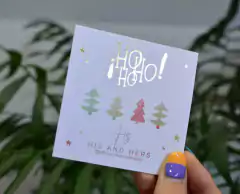 Tarjetas Agradecimiento / Felicitacion (7,5x7,5 cm) Frente con Hot Stamping Frente x 96 U. - tienda online