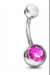 Piercing Umbigo Modelo Pedrinha Rosa