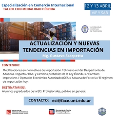 CURSO DE POSGRADO: ACTUALIZACIÓN Y NUEVAS TENDENCIAS EN IMPORTACIÓN - comprar online