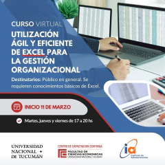 UTILIZACIÓN ÁGIL Y EFICIENTE DE EXCEL PARA LA GESTIÓN ORGANIZACIONAL en internet