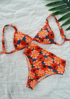 B09 - VEDETINA KAUAI / flores durazno retro (MB21) - MAITE BINDI BIKINIS