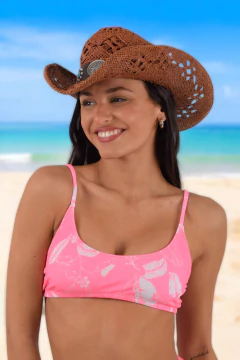 ART 15 - TOP GALEA / floral blanca & rosa (MB18)