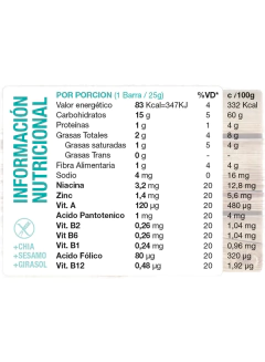 Barras de Cereal sabor Arándanos, Semillas y Stevia x 20u - TRINI SA TIENDA